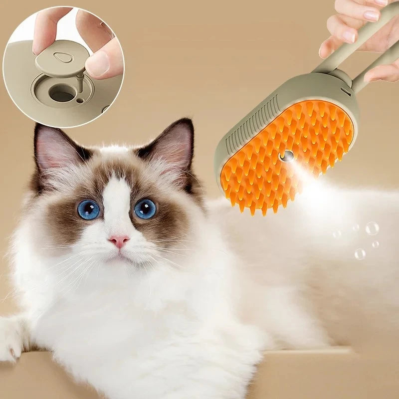 Brosse à Vapeur d'eau 3 en 1 pour chiens et chats